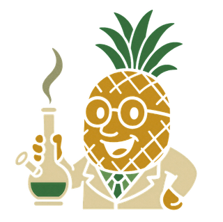 Professor High - The expressive pineapple scientist holding a chemistry flask