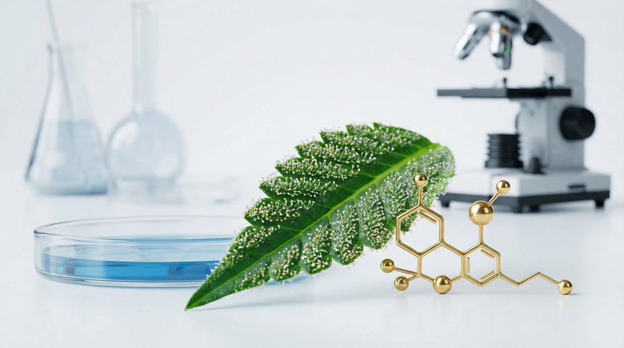 Indica vs Sativa: Why These Labels Don't Predict Your High - laboratory glassware in authoritative yet accessible, modern, professional style