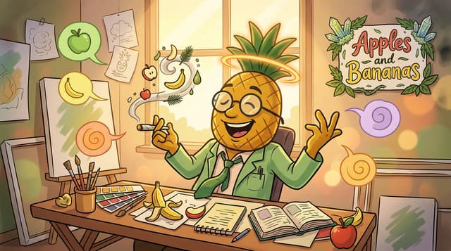Professor High with Apples and Bananas