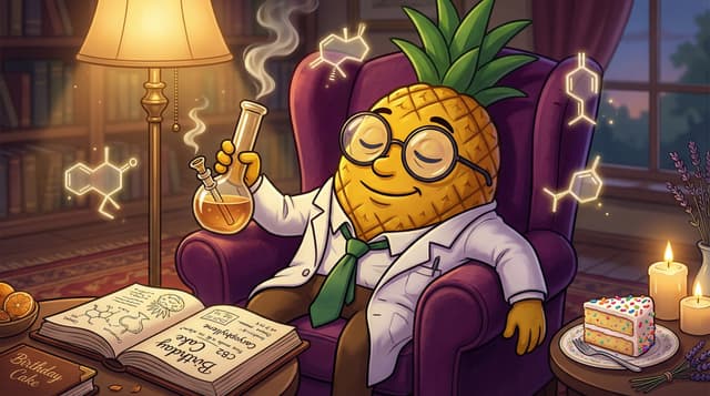Professor High with Birthday Cake